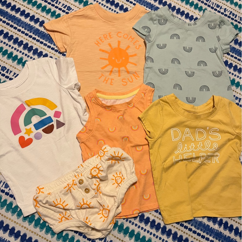 Lot of 5 Cat and Jack 12 mo shirts